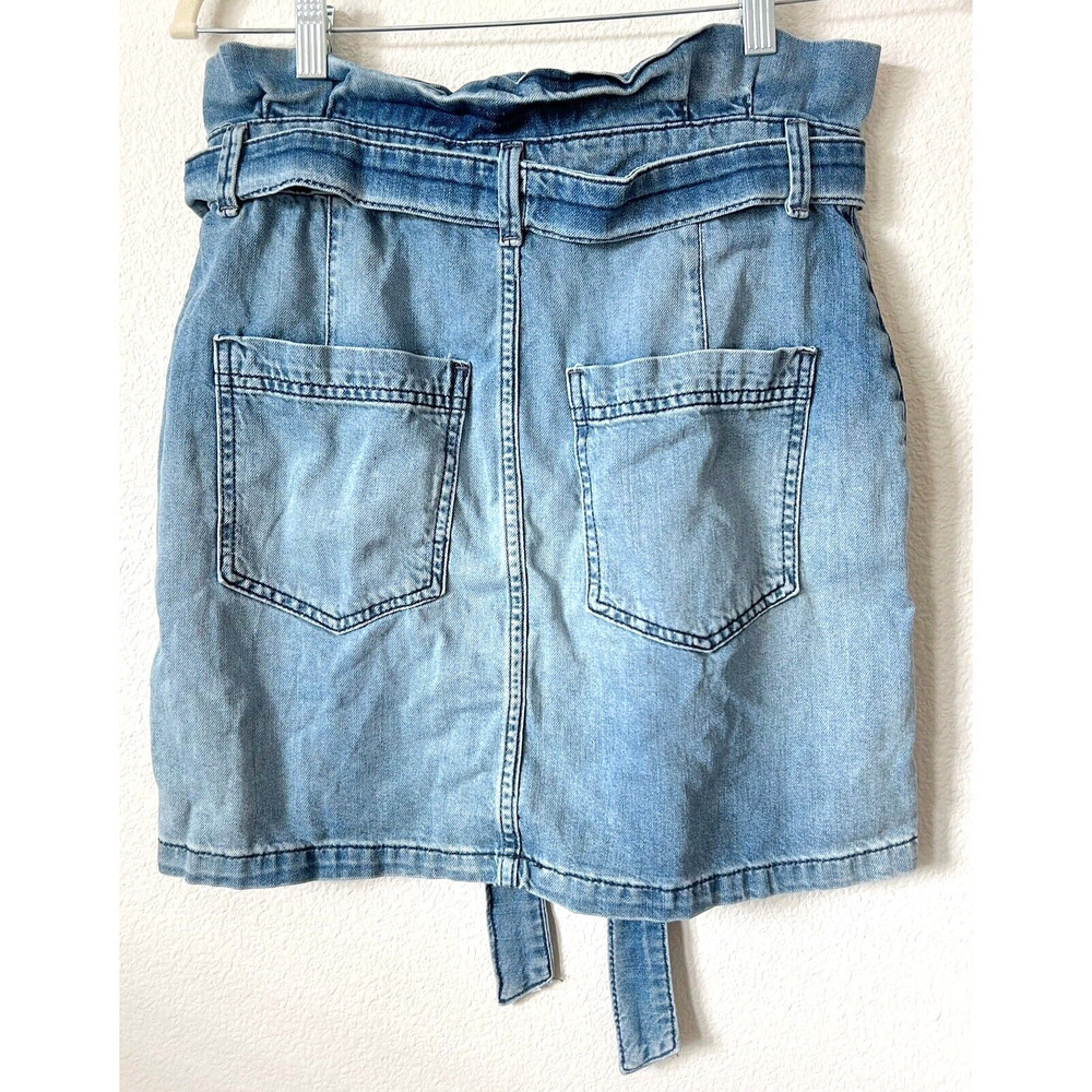 Free People Size 8 Splendor in the Grass Paperbag High Waist Denim Skirt Indigo - Picture 4 of 8